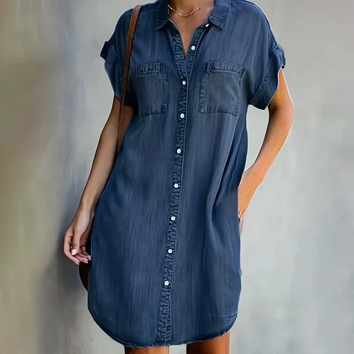 BRETTA – Premium Denim Mid-Length Dress